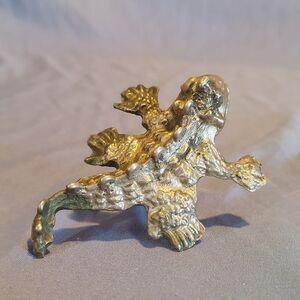 Vintage Solid Brass Lizard Reptile Drawer Knobs Handle